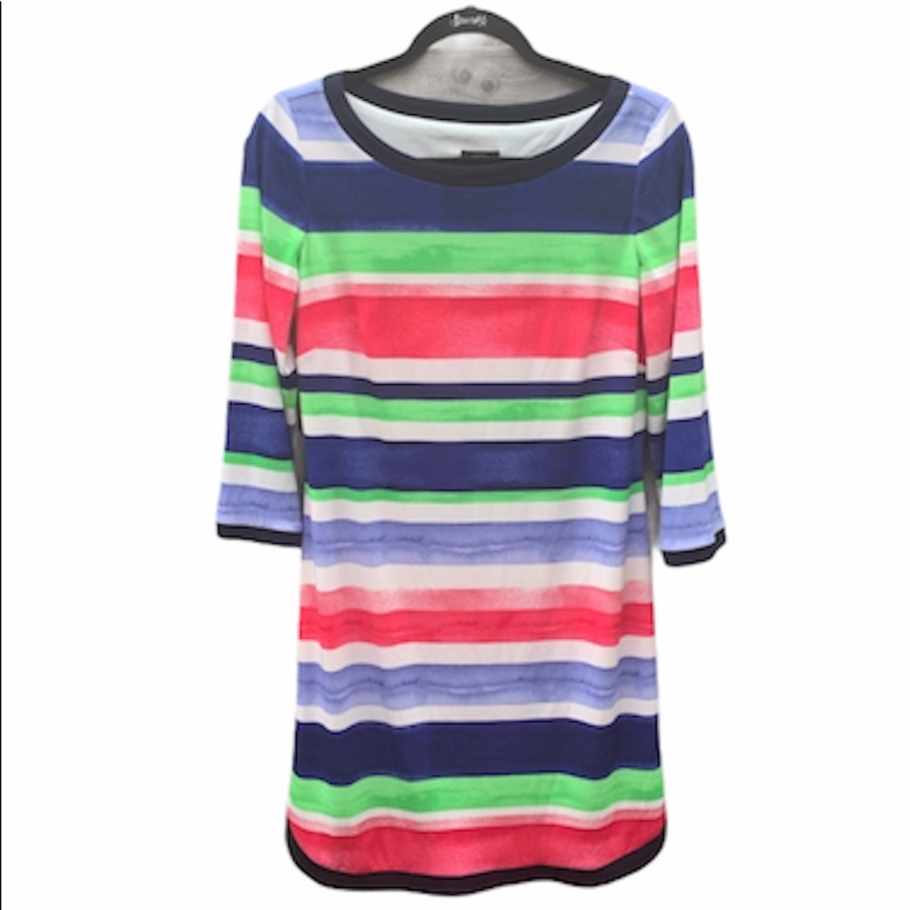 VINCE‎ CAMUTO STRIPED MULTI-COLORED DRESS